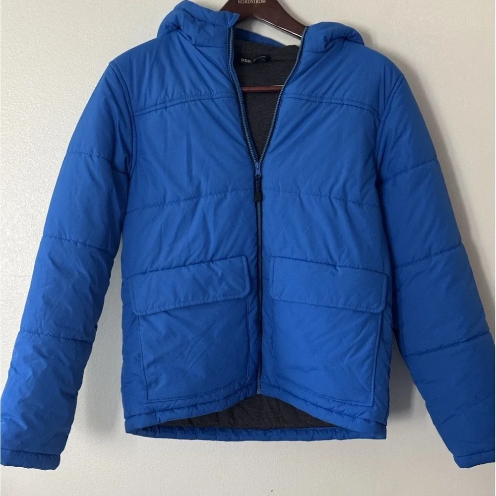DSG Dick's XL Boys Blue Puffer Jacket Quilted Hooded Winter Coat Barely Used